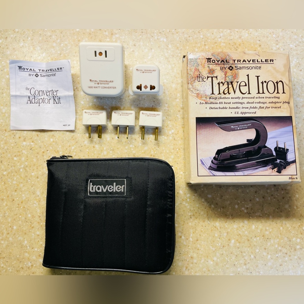 Travel Bundle:  Samsonite Travel Iron, Converter Kit, Gap Backpack & Travel Tote